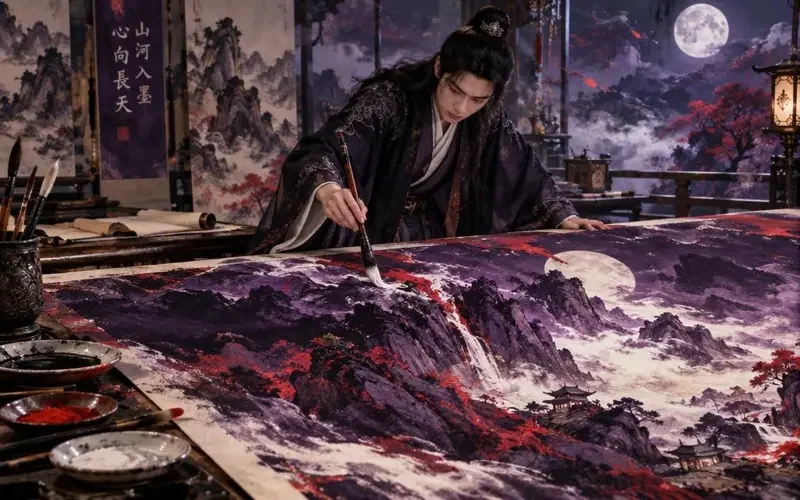 爱看视频 · 白鹿鸣 · 山河手绘 · 达人作品封面